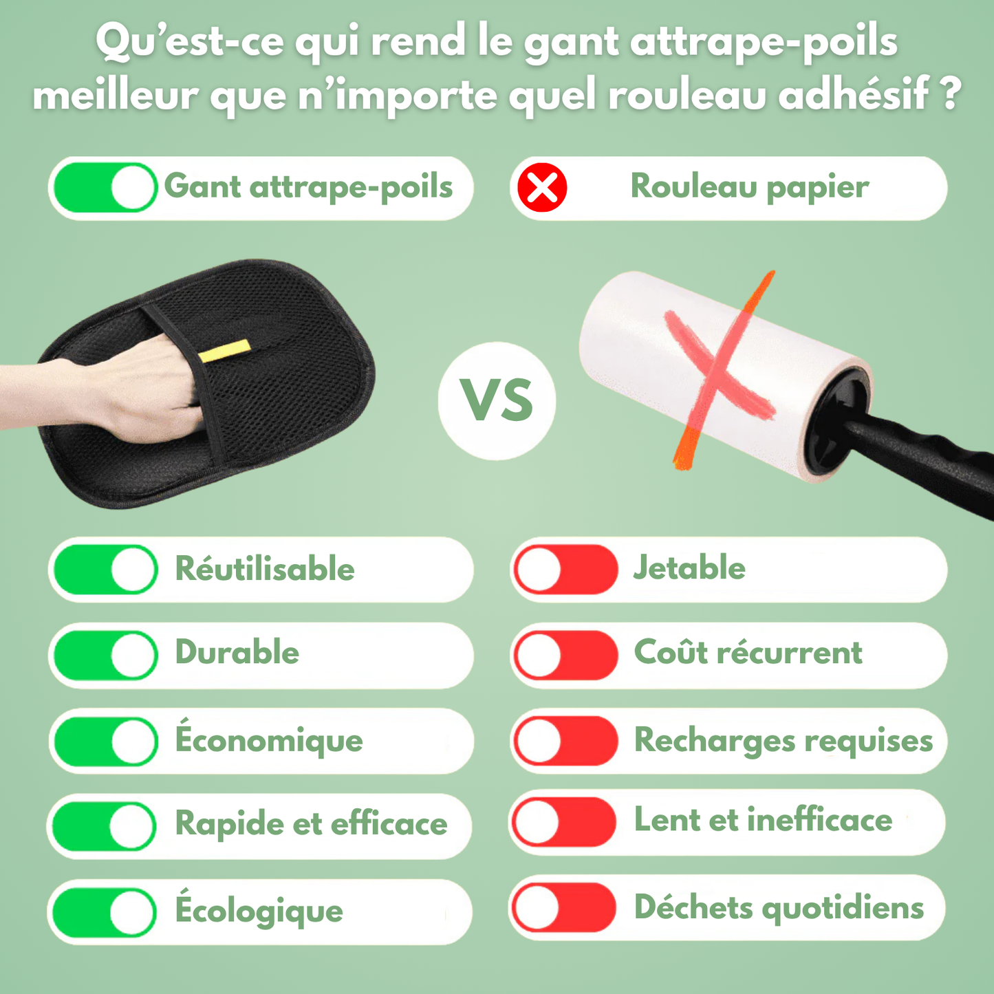 Gant attrape-poils