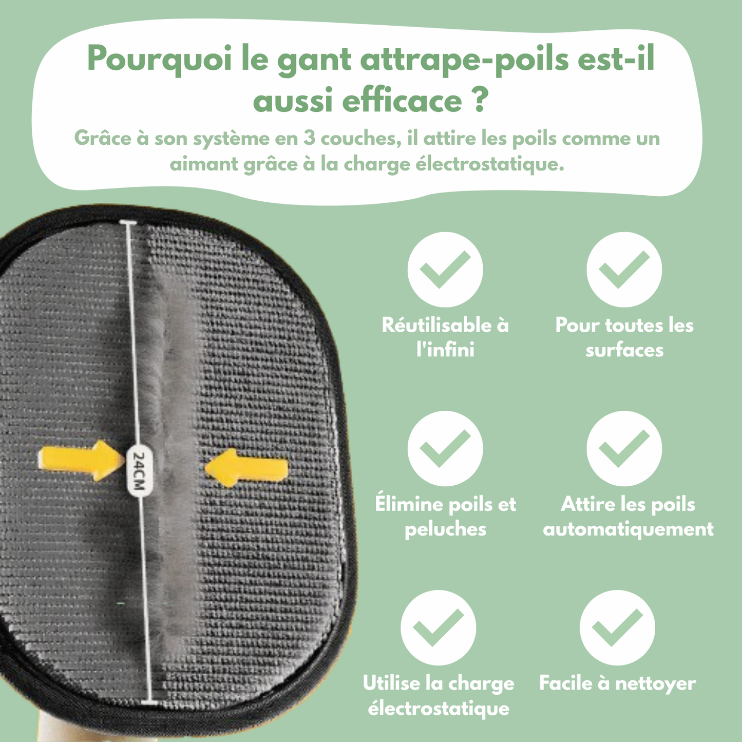 Gant attrape-poils