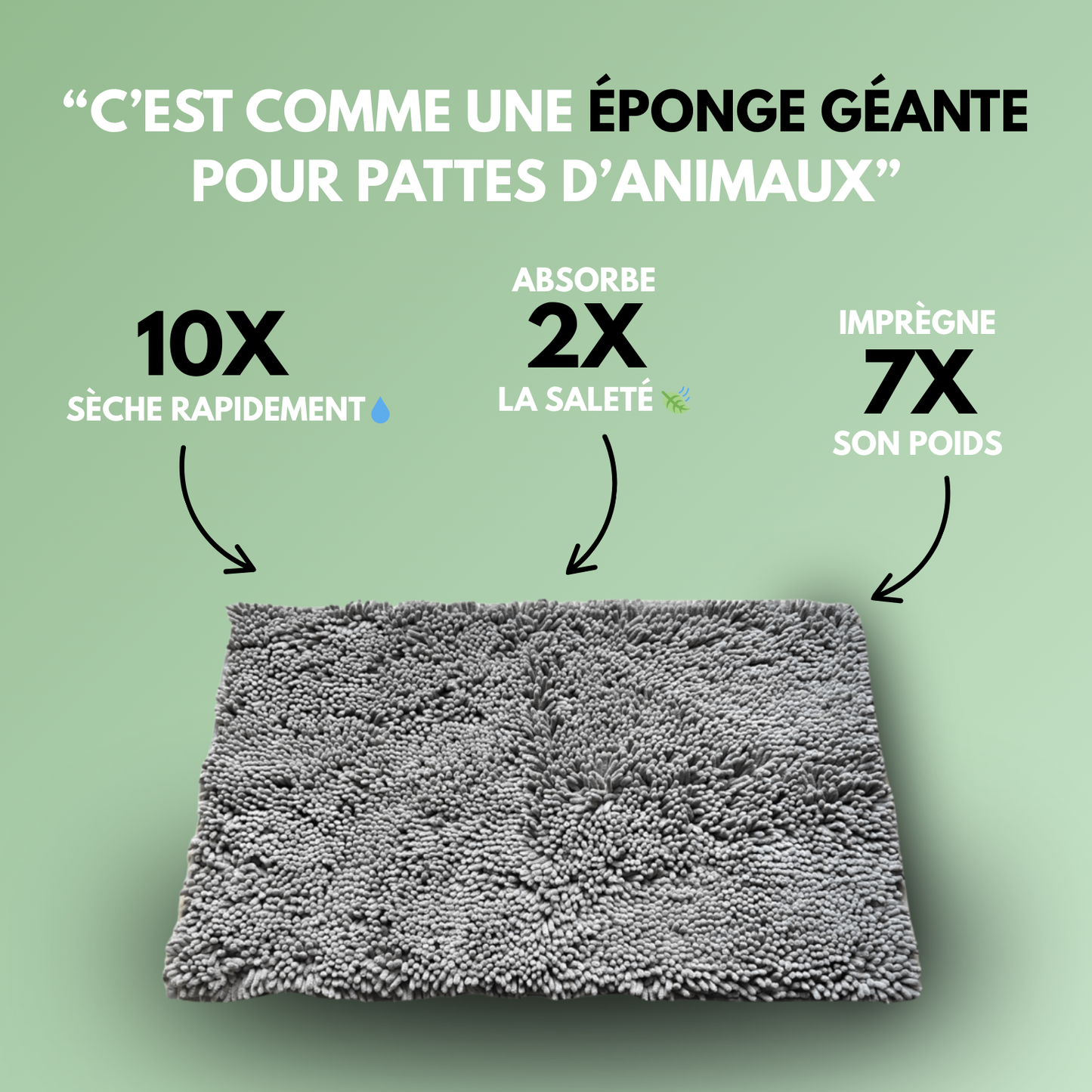 Tapis ultra-absorbant - pattes d'animaux